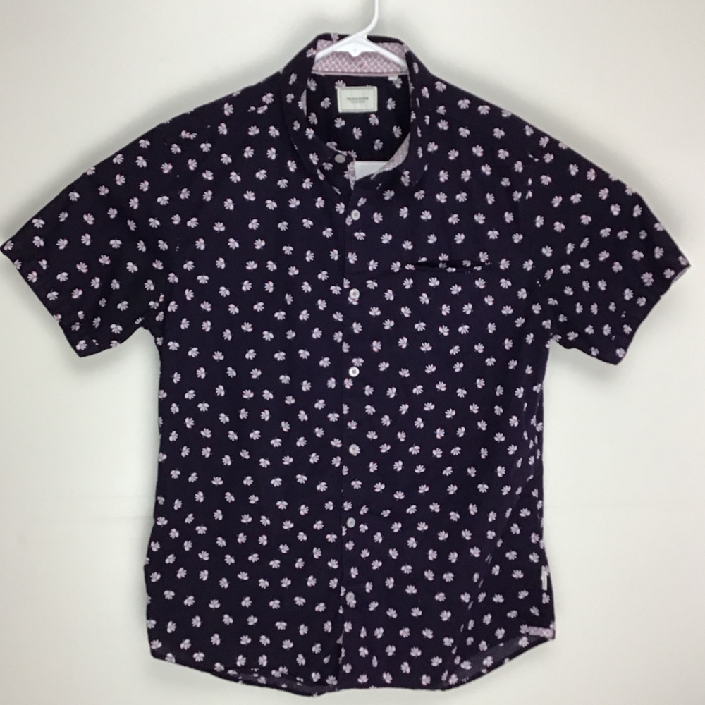 7 Diamonds mens short sleeve button up casual shirt large